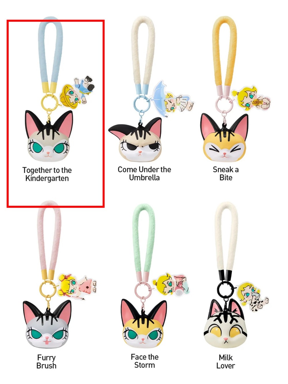 Pop mart baby Molly squishy Charm Keychain - together to the kindergarten